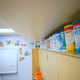 Sanitary wipes and cleaning supplies sit on a shelf in a classroom waiting to be used next year at Freedom Preparatory Academy on May 18, 2020, in Provo, Utah.